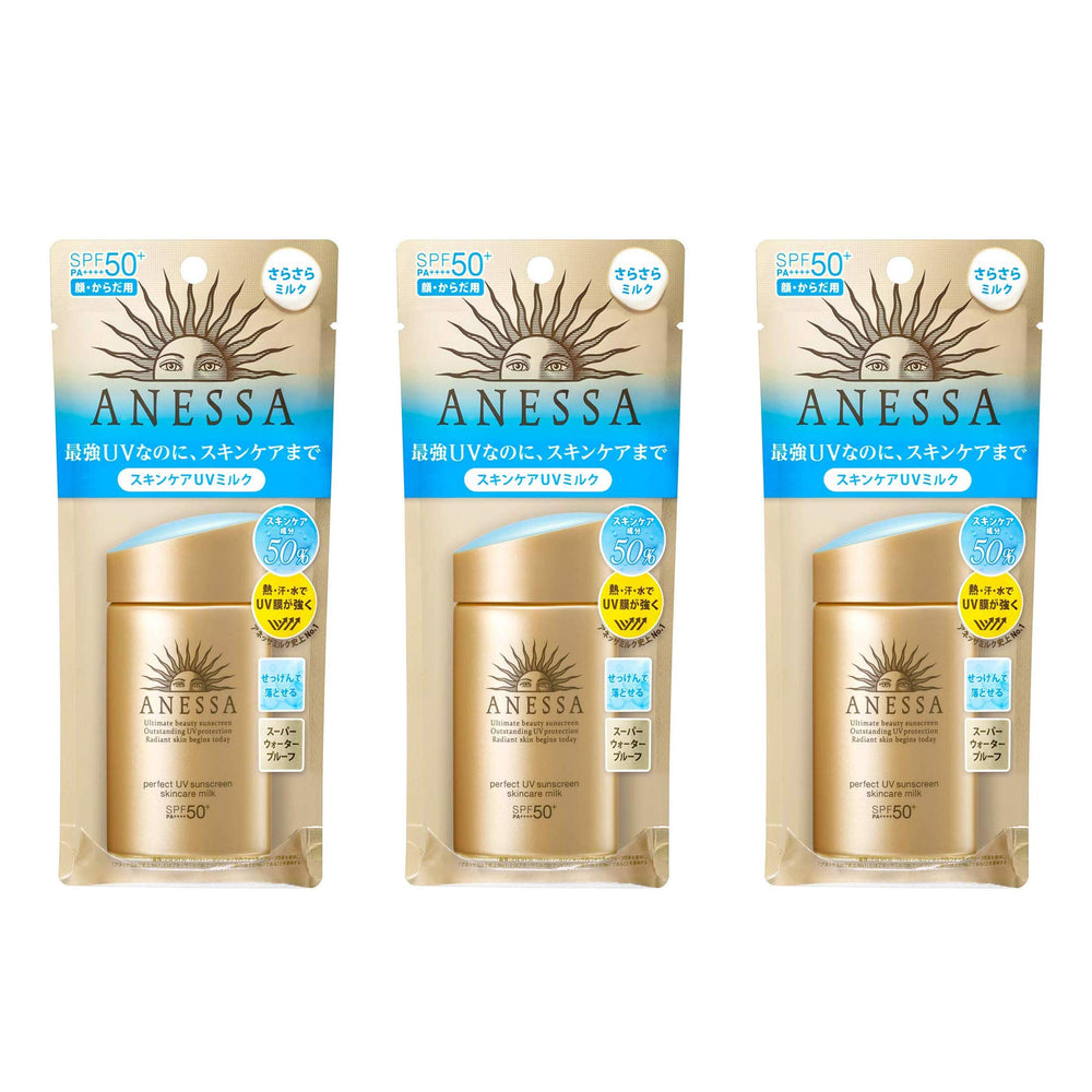 Anessa Perfect UV Sunscreen Milk A bottle-open-dispense close-up for easy application.