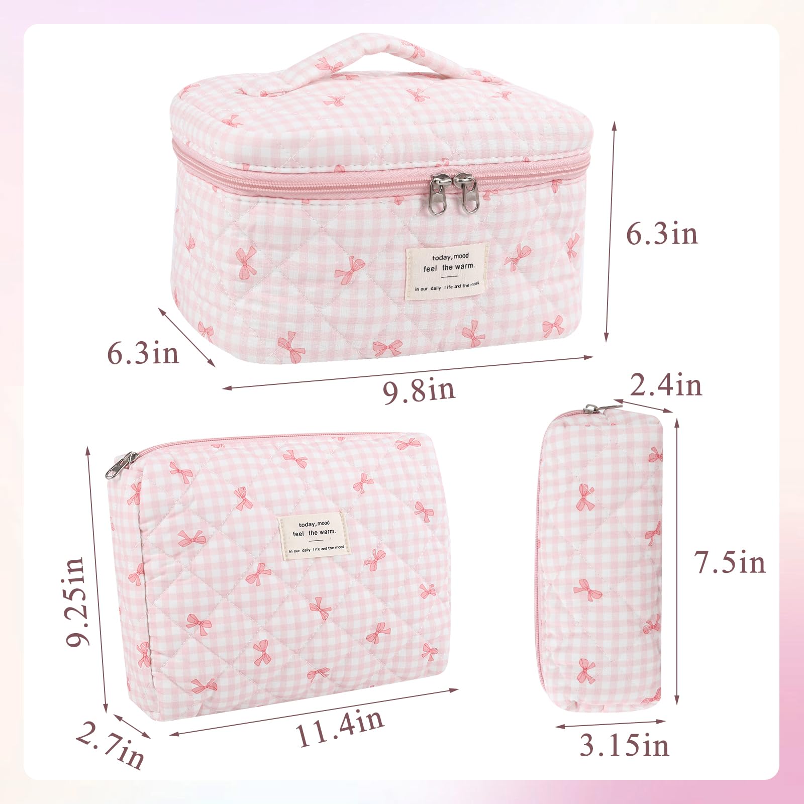Anfly 3-piece set mid bag — balanced size for cosmetics and essentials