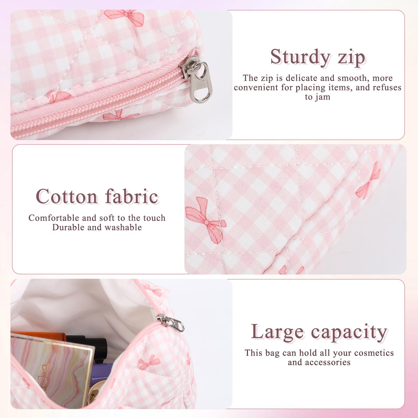 Anfly makeup bag side floral print — chic versatile carry for toiletries