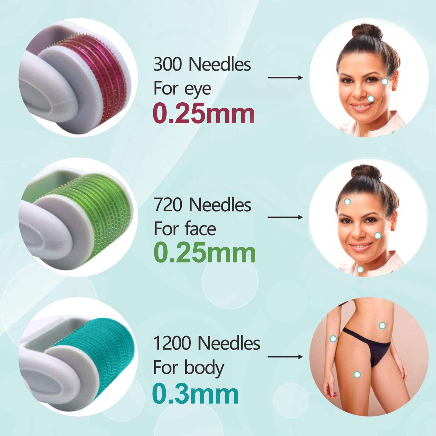 Angel Kiss derma roller body 1200 needles targets larger areas with microcirculation