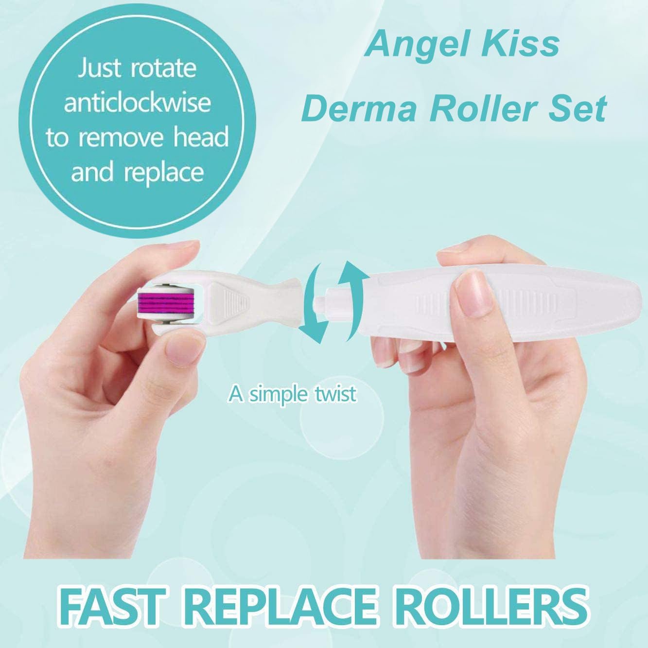 Angel Kiss derma roller for beard areas in men's grooming