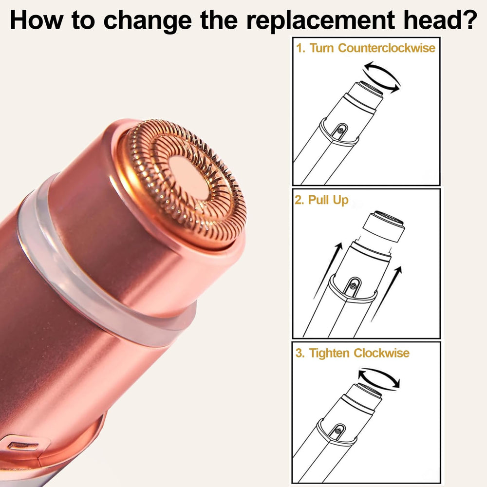 Angel Kiss Gen3 replacement heads neatly arranged on case for portable grooming setup.