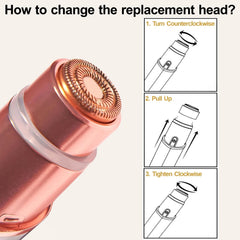Angel Kiss Gen3 replacement heads neatly arranged on case for portable grooming setup.