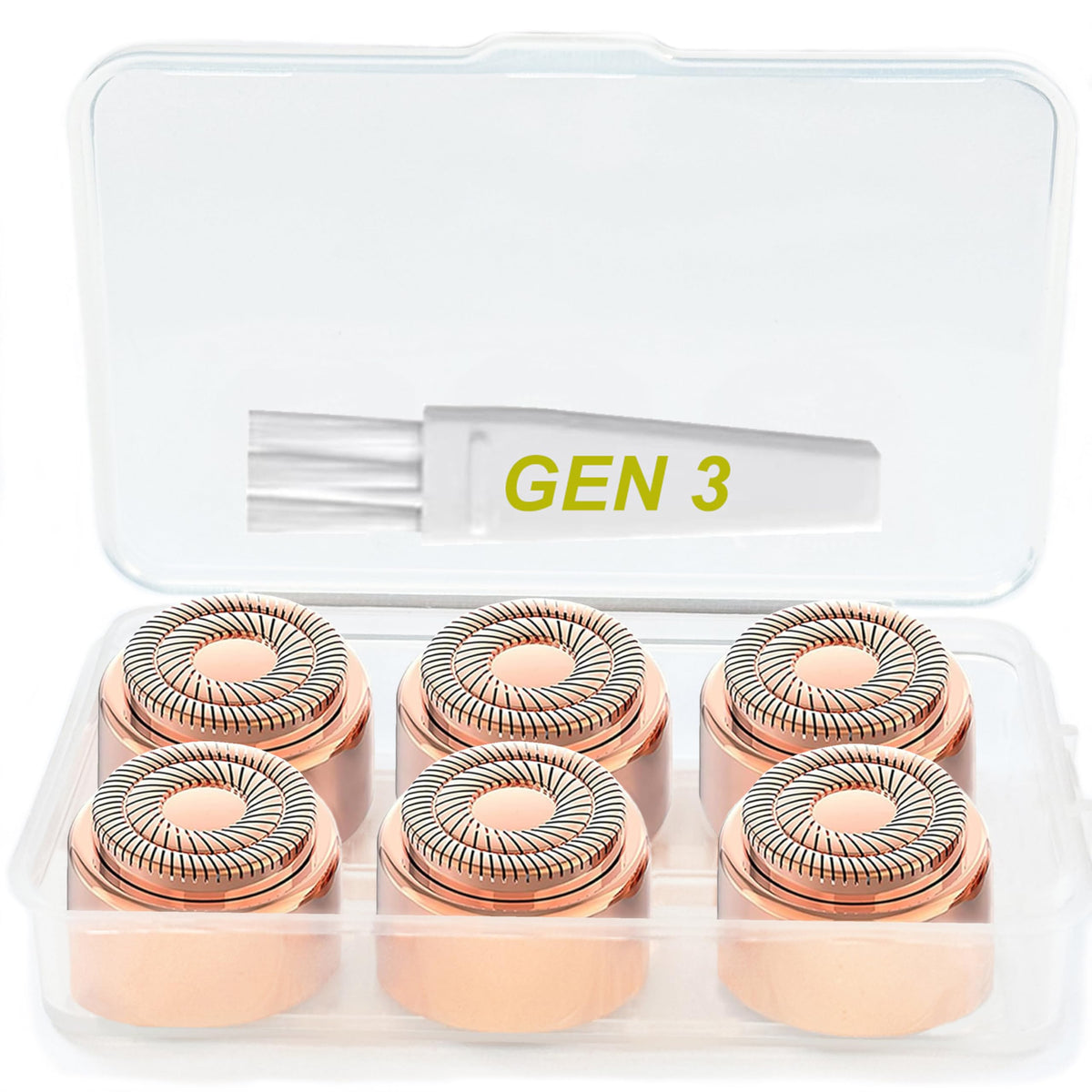 Angel Kiss Gen3 replacement heads pack-6 with storage case keeps heads organized for easy access.