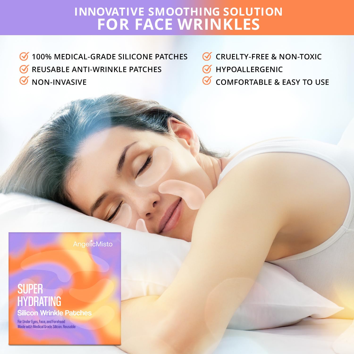 AngelicMisto under-eye patches: cooling silicone for hydration and gentle wrinkle smoothing