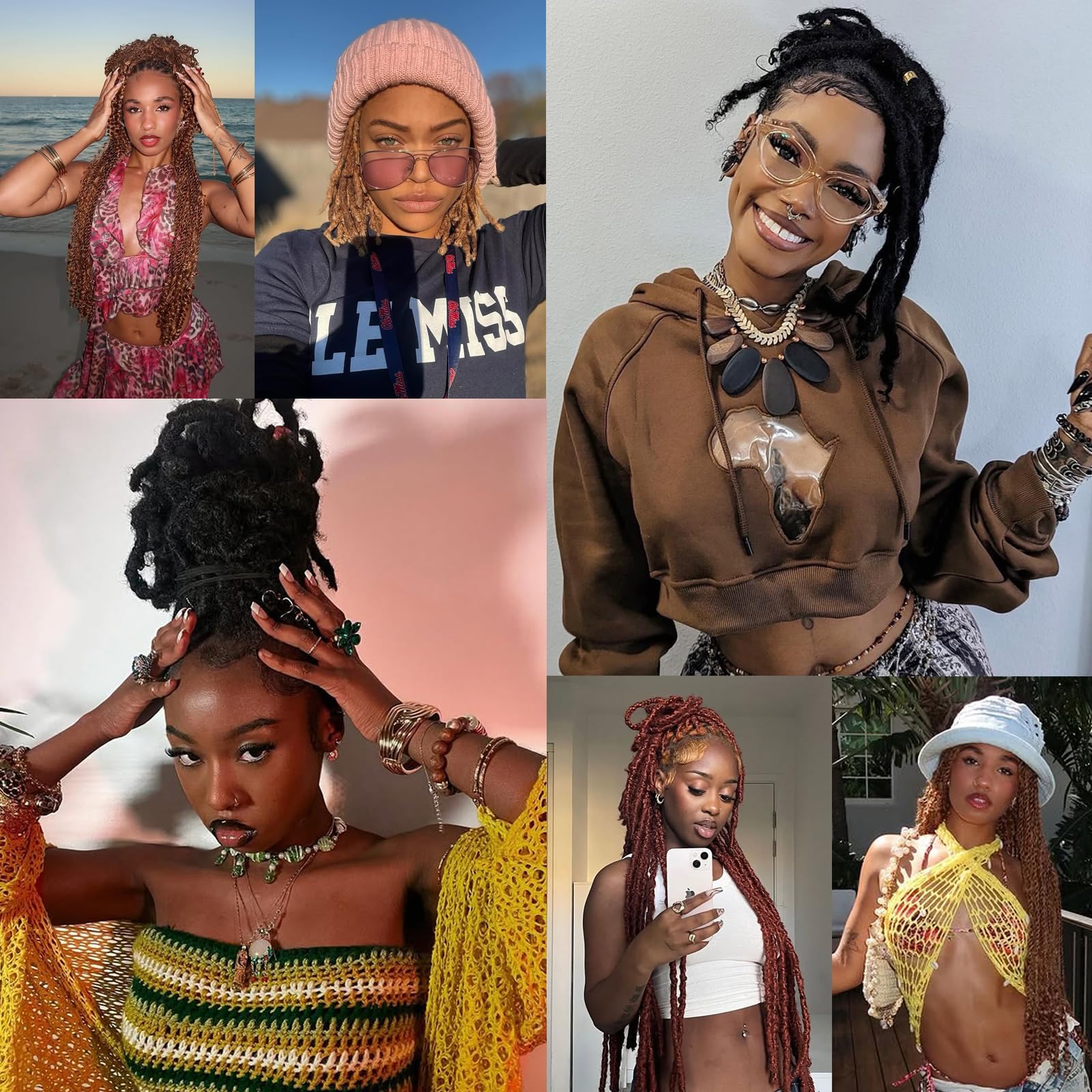 Angels Beauty 20-inch butterfly locs look for romantic, wedding-ready styles.