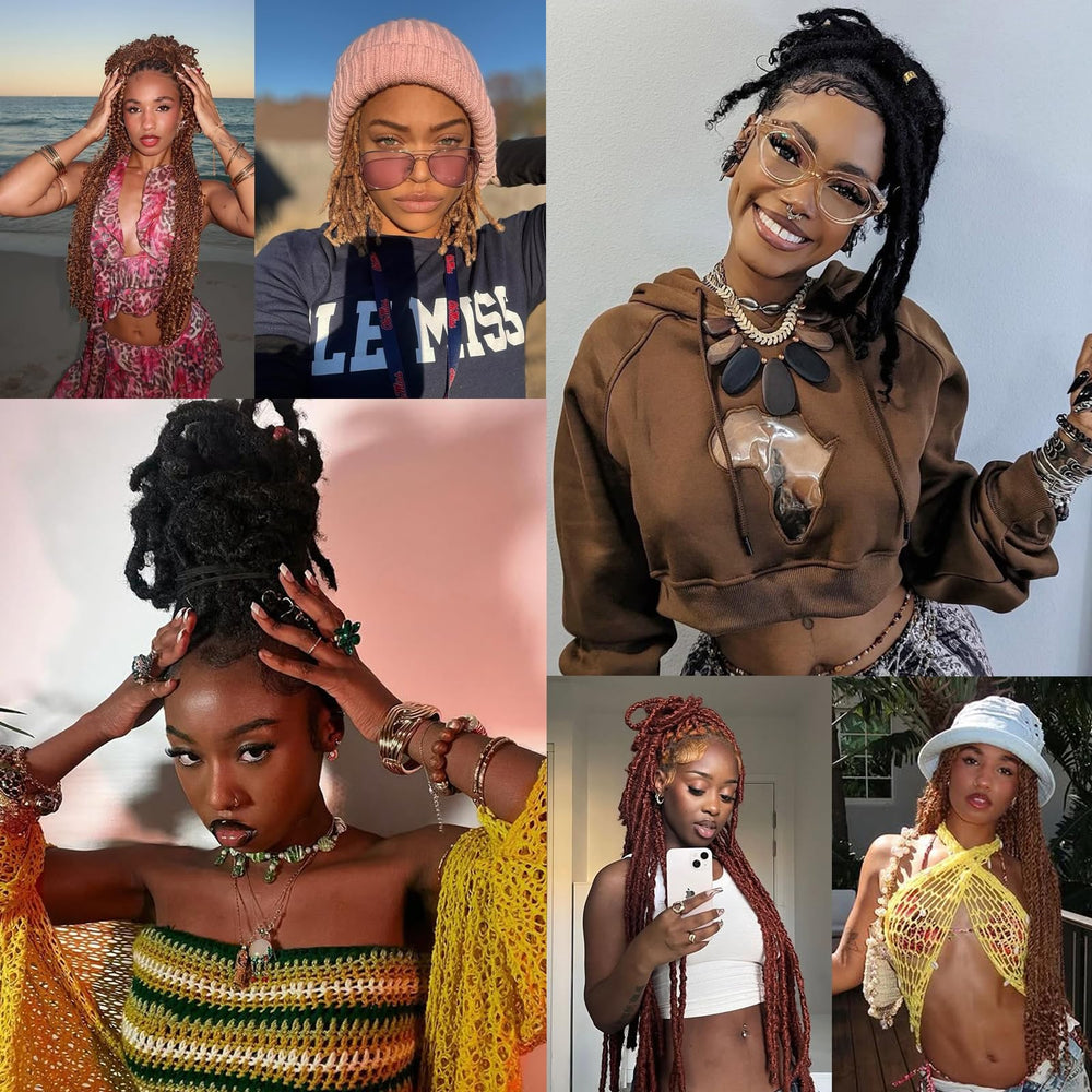 Angels Beauty 20-inch butterfly locs look for romantic, wedding-ready styles.