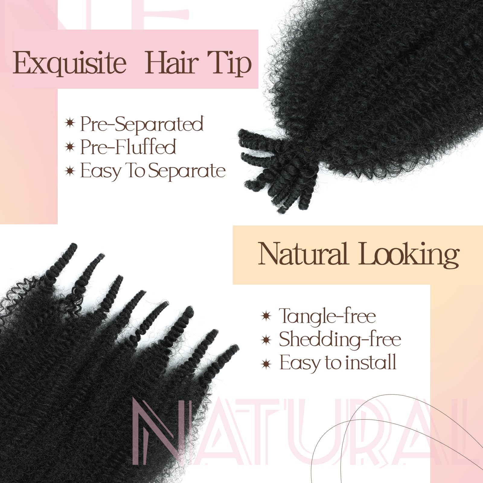 Angels Beauty Spring Afro Twist 20-inch soft texture ideal for lightweight wear.