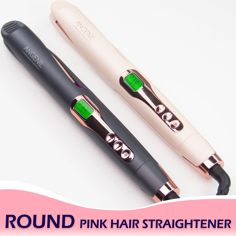 ANGENIL Pro Twist Flat Iron rotating cord reduces tangling during styling.