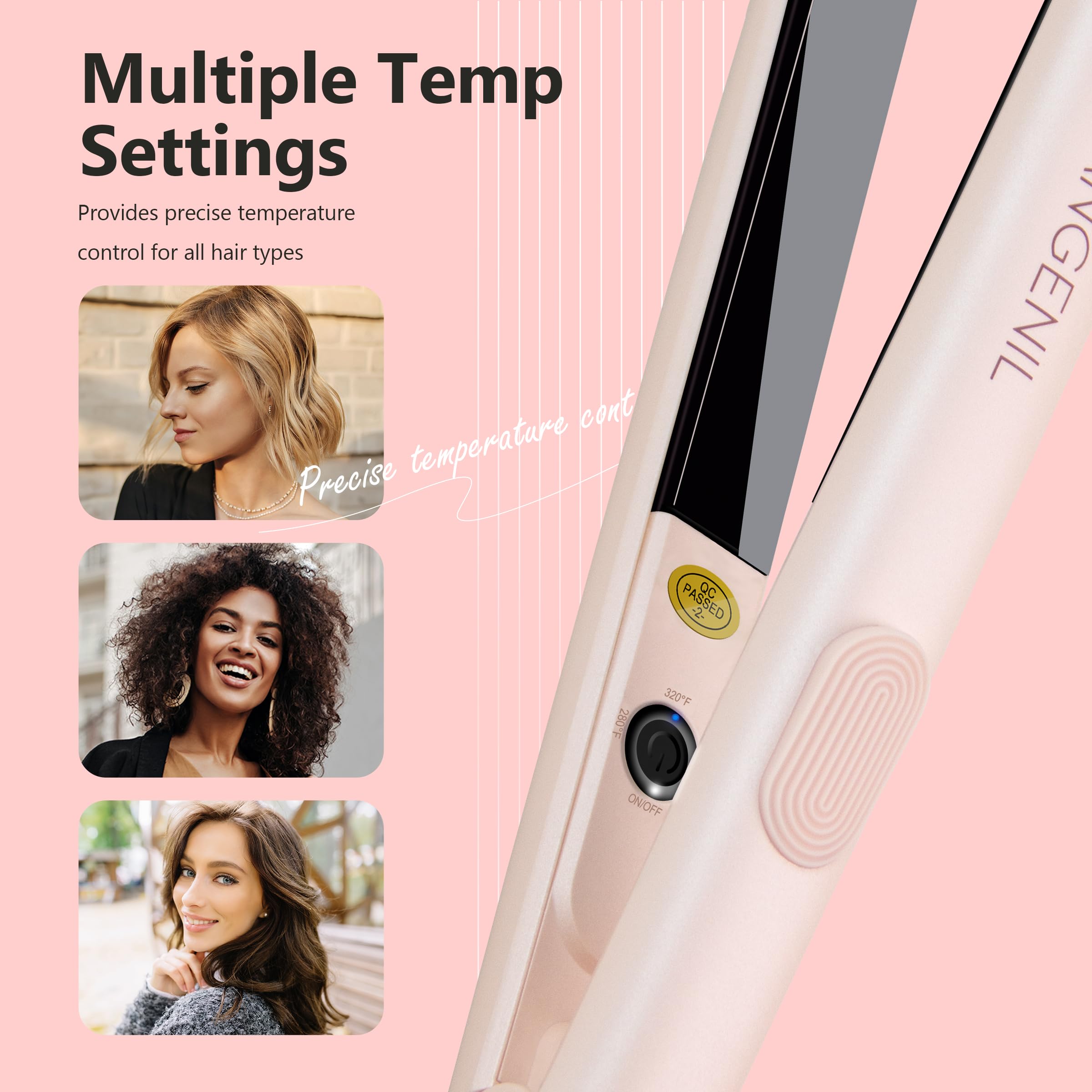 Angenil Ultra Mini Hair Straightener anti-scald silicone handle for safe styling