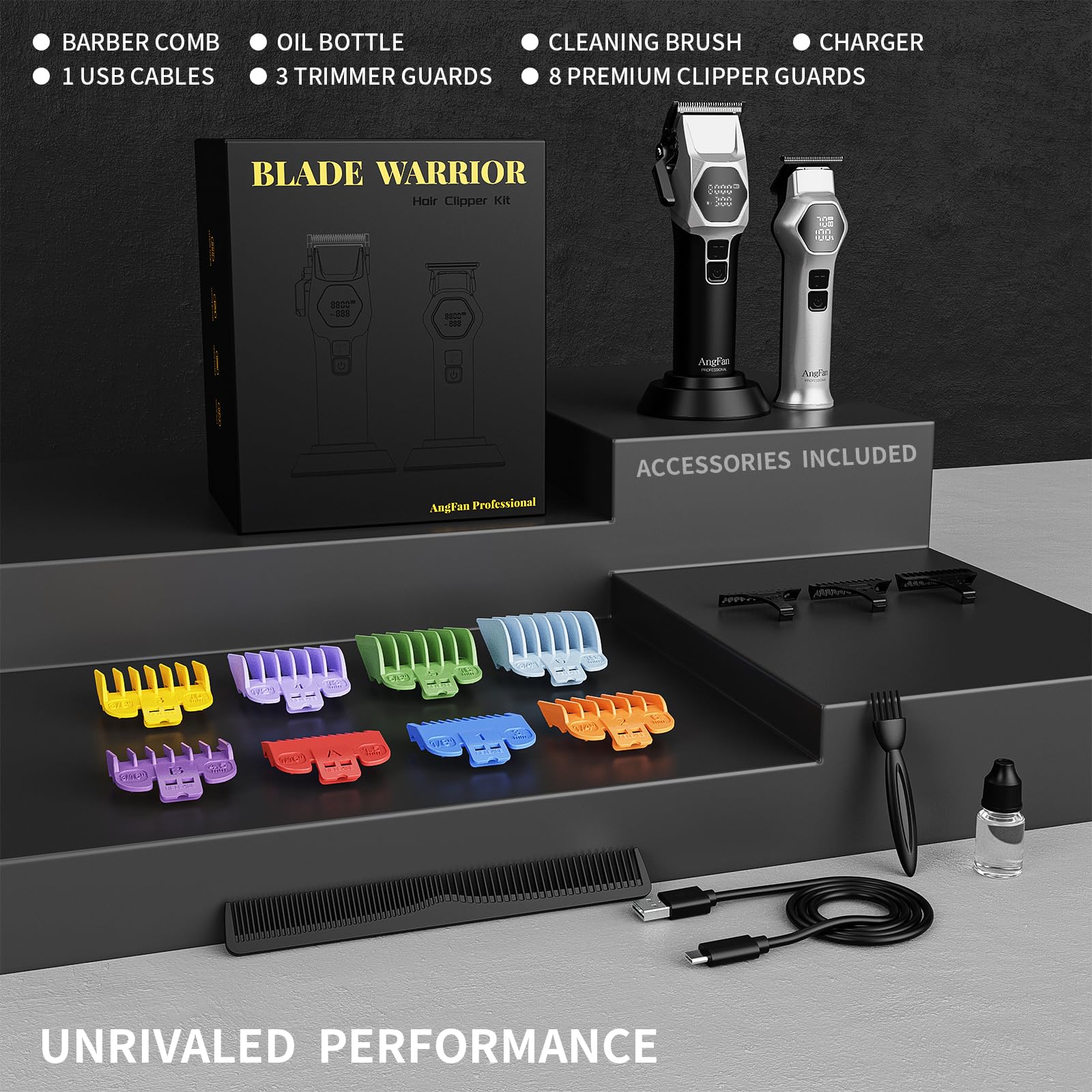 ANGFAN battery indicators on the base provide at-a-glance status for steady performance.