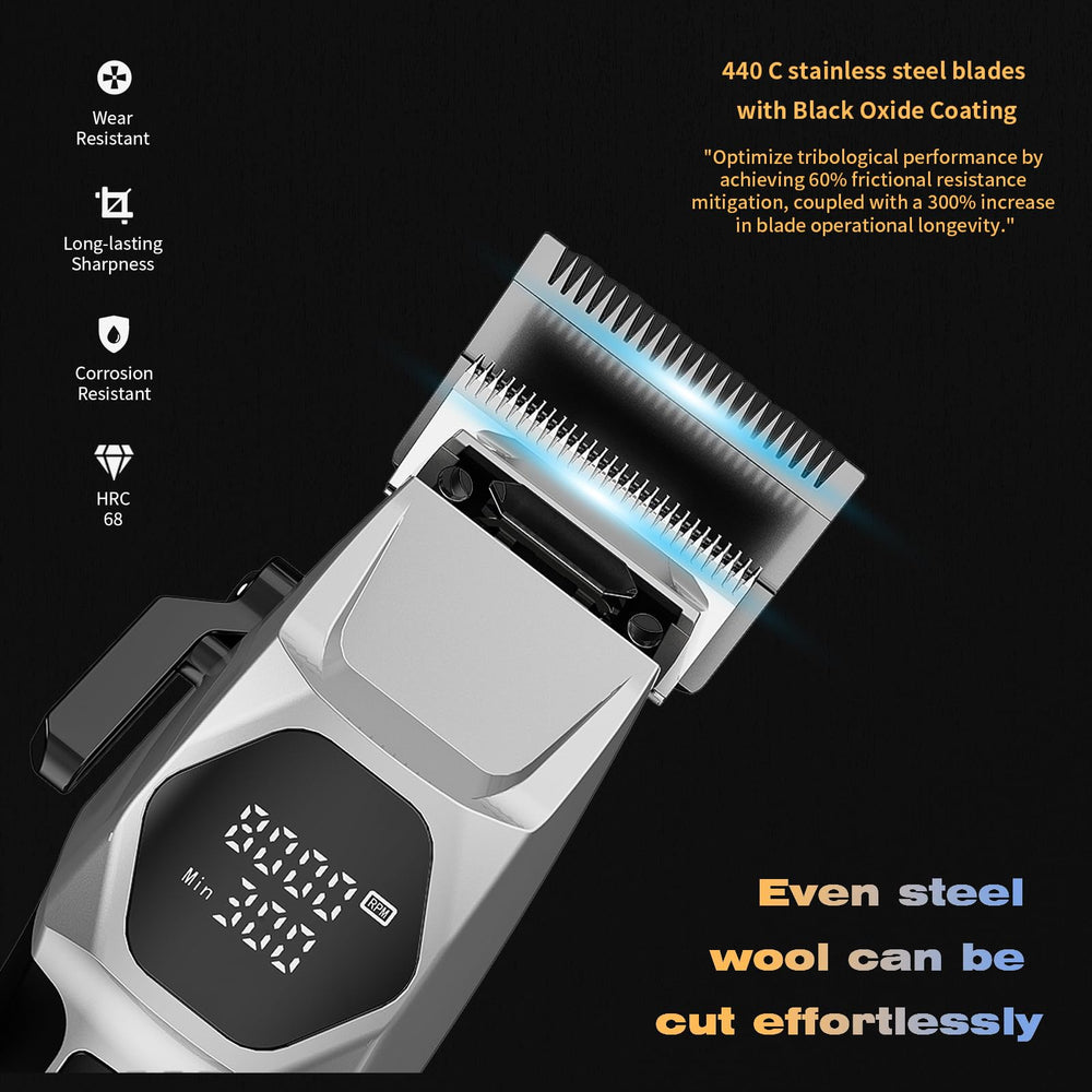 AngFan hardened HRC68 steel blades resist corrosion for daily sanitizing.