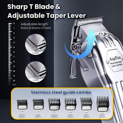 AngFan nine-guide combs in metal and plastic for varied lengths.