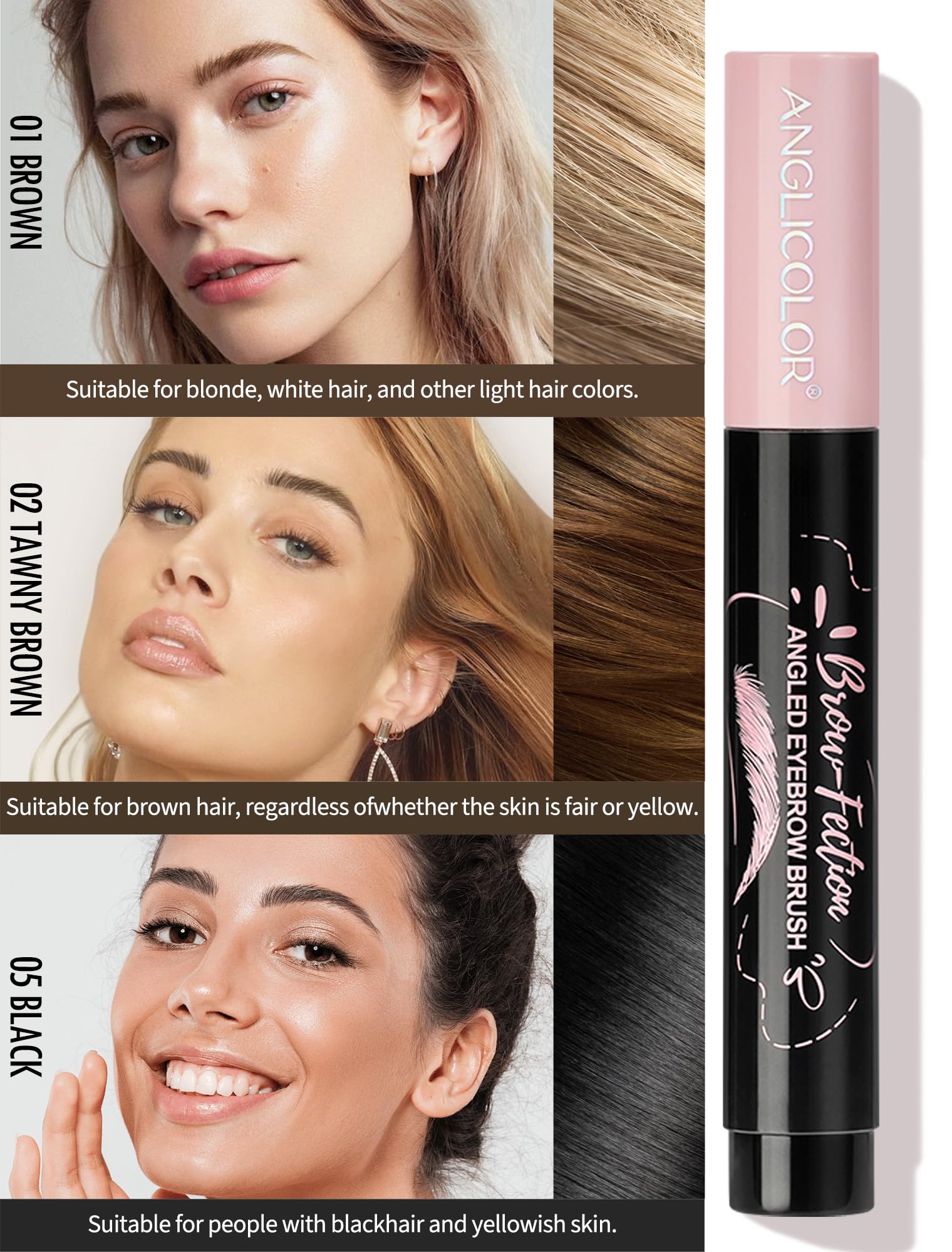 Anglicolor Eyebrow Pen easy-fill application on sparse brows.