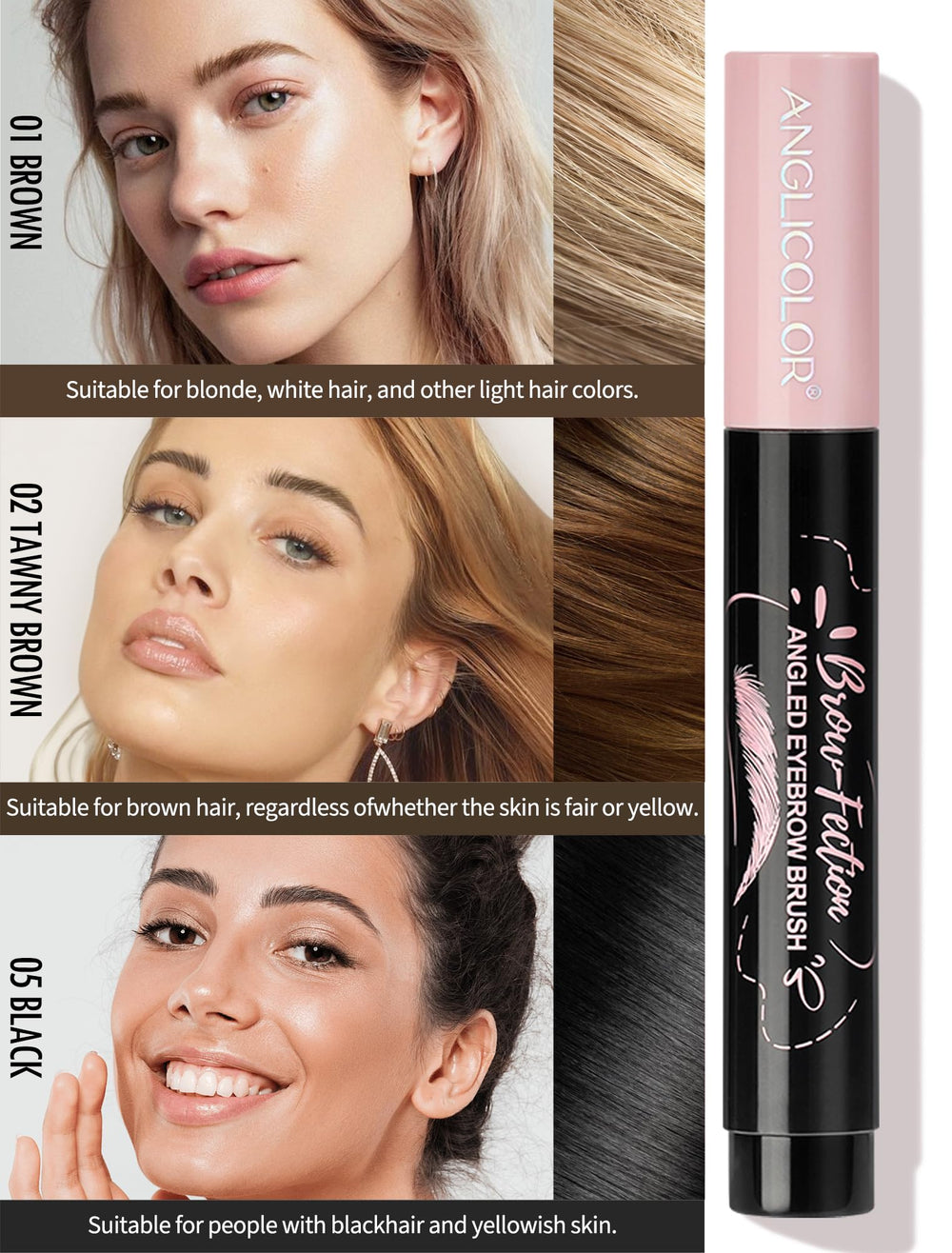 Anglicolor Eyebrow Pen easy-fill application on sparse brows.