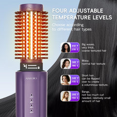 ANI·DIO cordless curling iron brush 200M negative ions for smoother hair