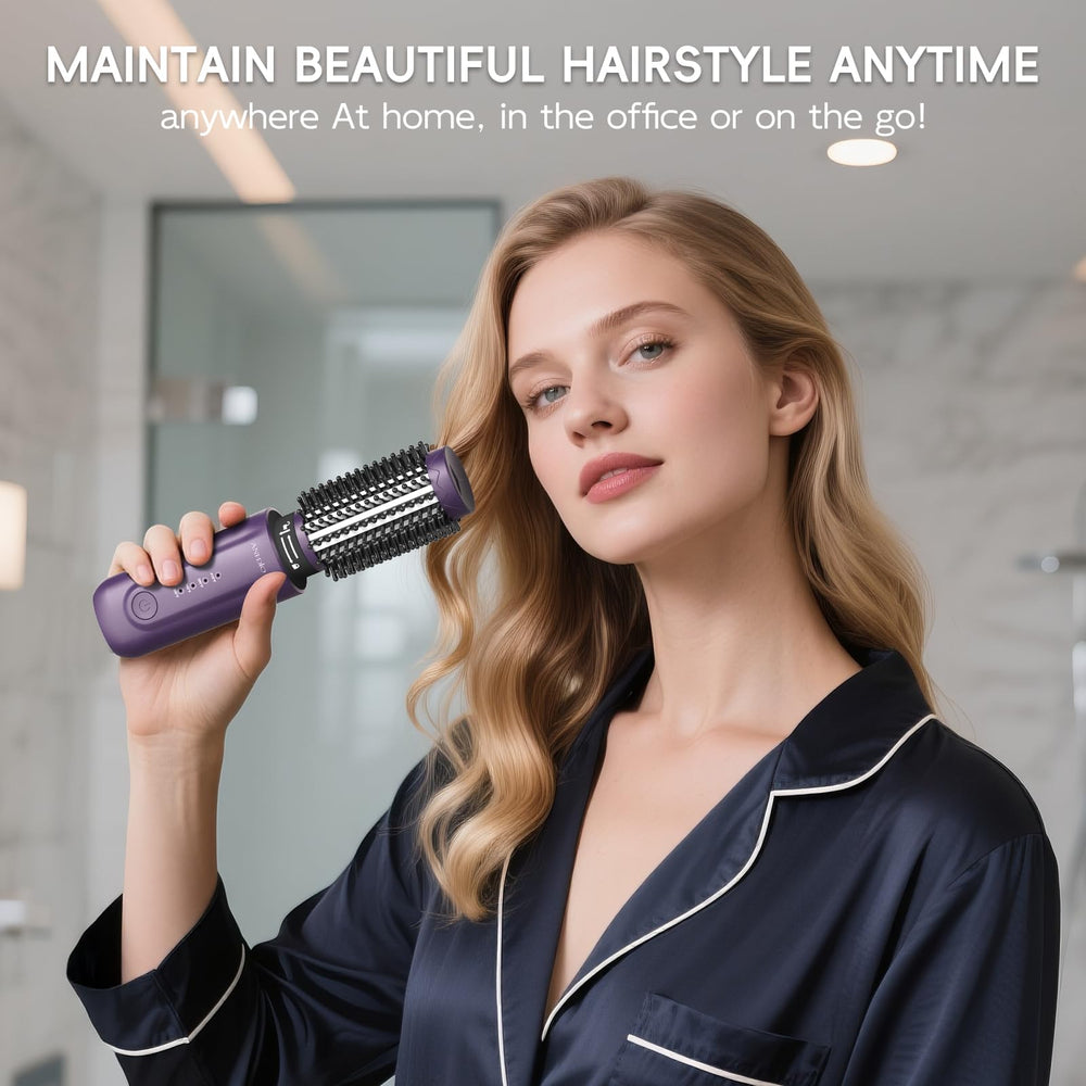ANI·DIO cordless curling iron brush 360-degree anti-scald teeth for safe styling