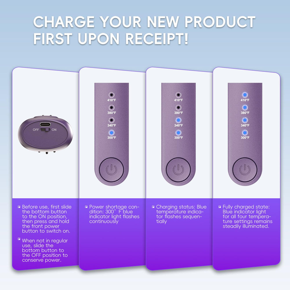 ANI·DIO cordless curling iron brush USB-C fast charging for quick power-ups