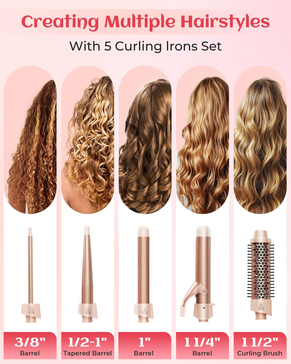 ANIEKIN 1.25-inch curling wand for clamp styling and precise curl creation