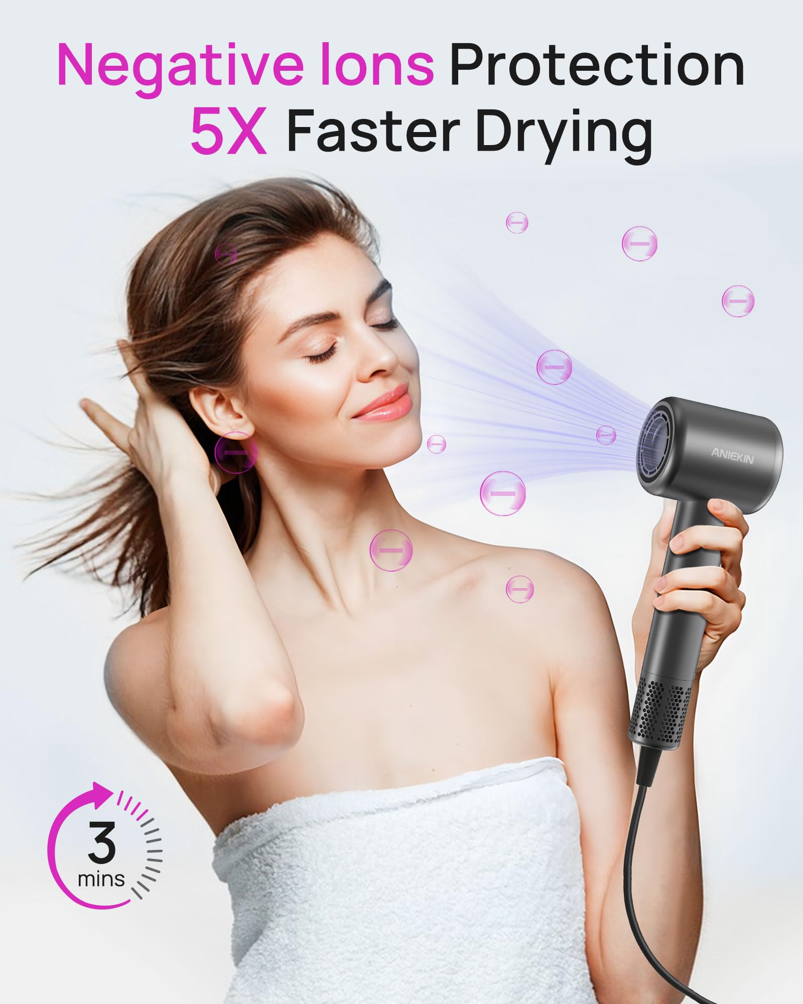 ANIEKIN hair dryer diffuser attachment for smoother styling and frizz control