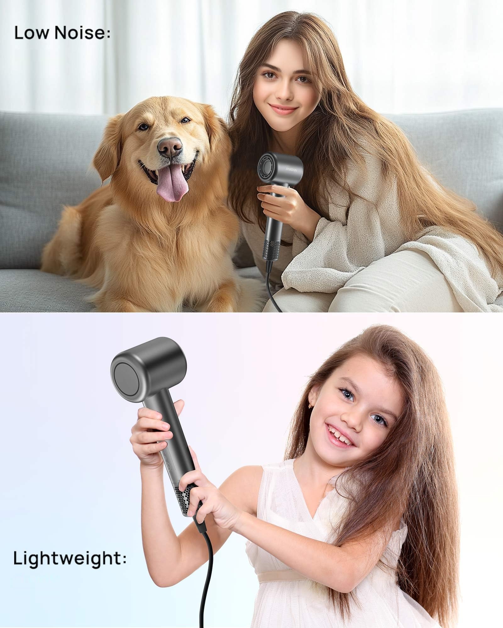 ANIEKIN hair dryer sleek design packaging reflects premium quality