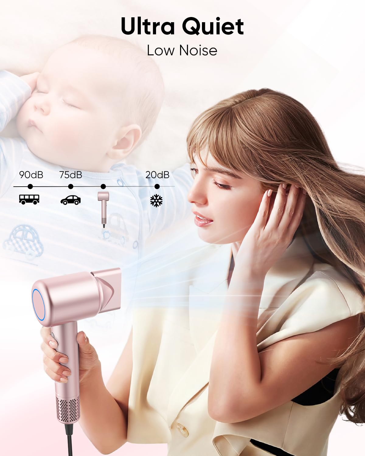 ANIEKIN hair dryer thermo-control display for precise temperature management