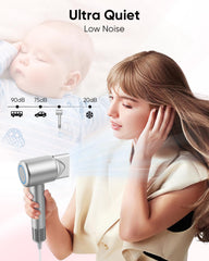 ANIEKIN hair dryer thermo-control maintains safe temperature for healthier-feeling results.