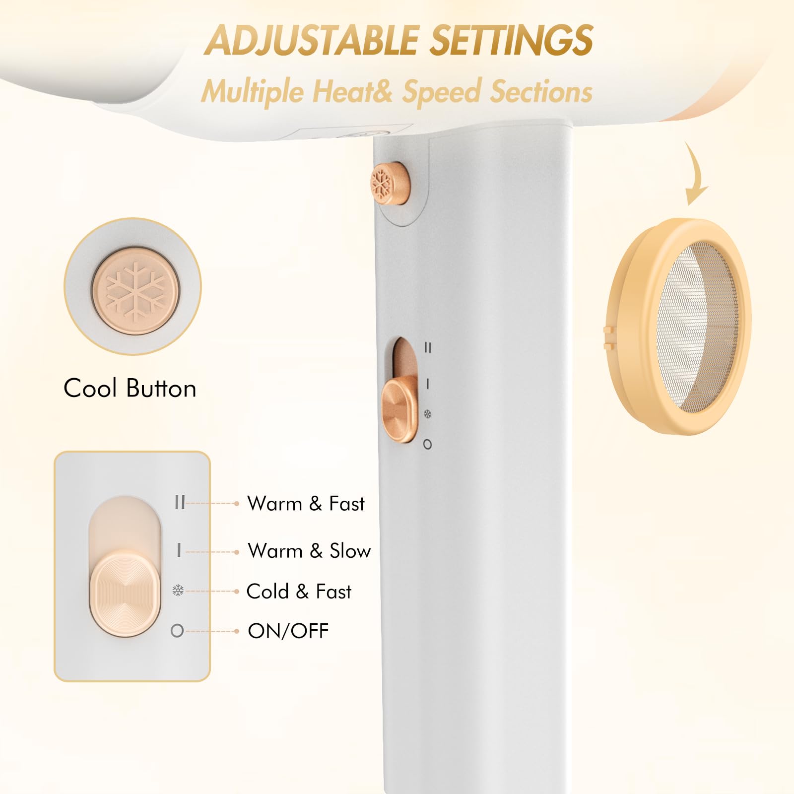 Aniekin travel-friendly handle enables comfortable grip during on-the-go drying.