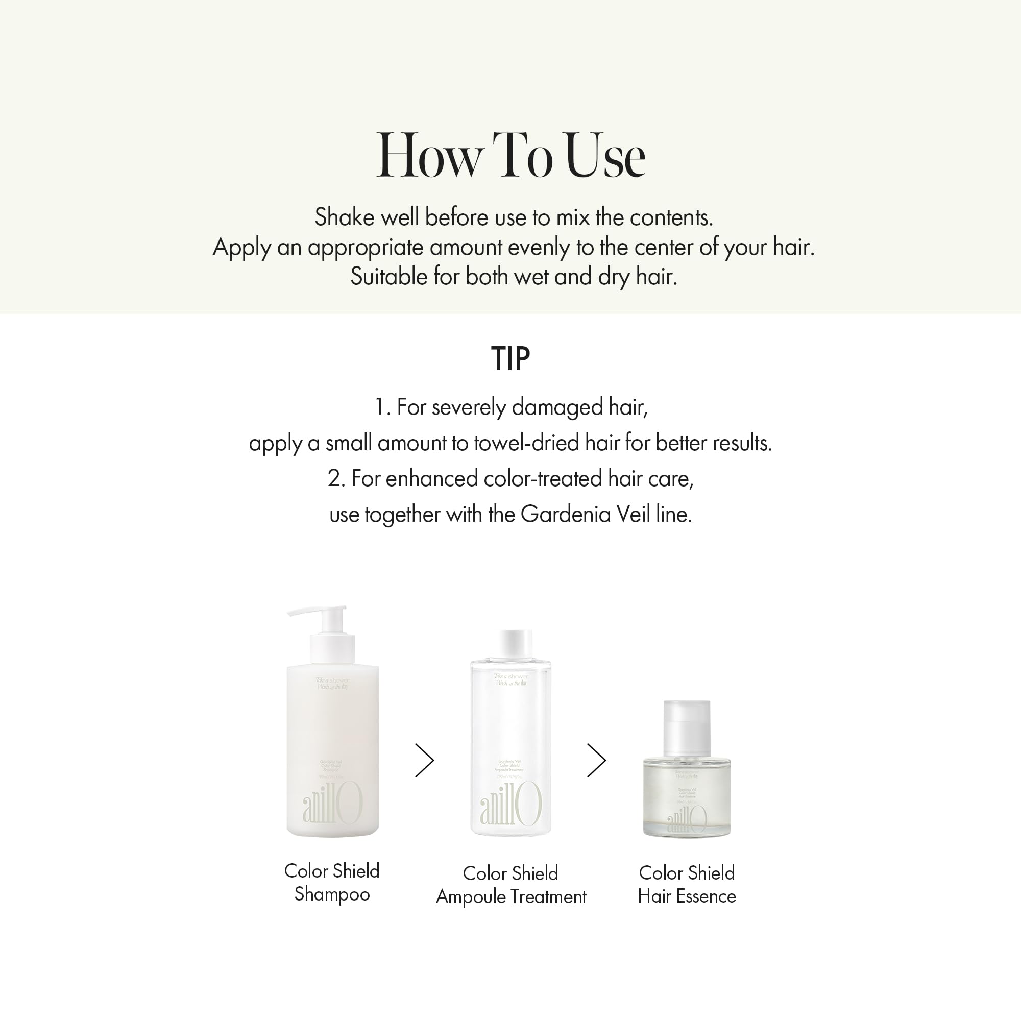 ANILLO Gardenia Veil soft-silky hair texture after application showing manageable, non-greasy results.