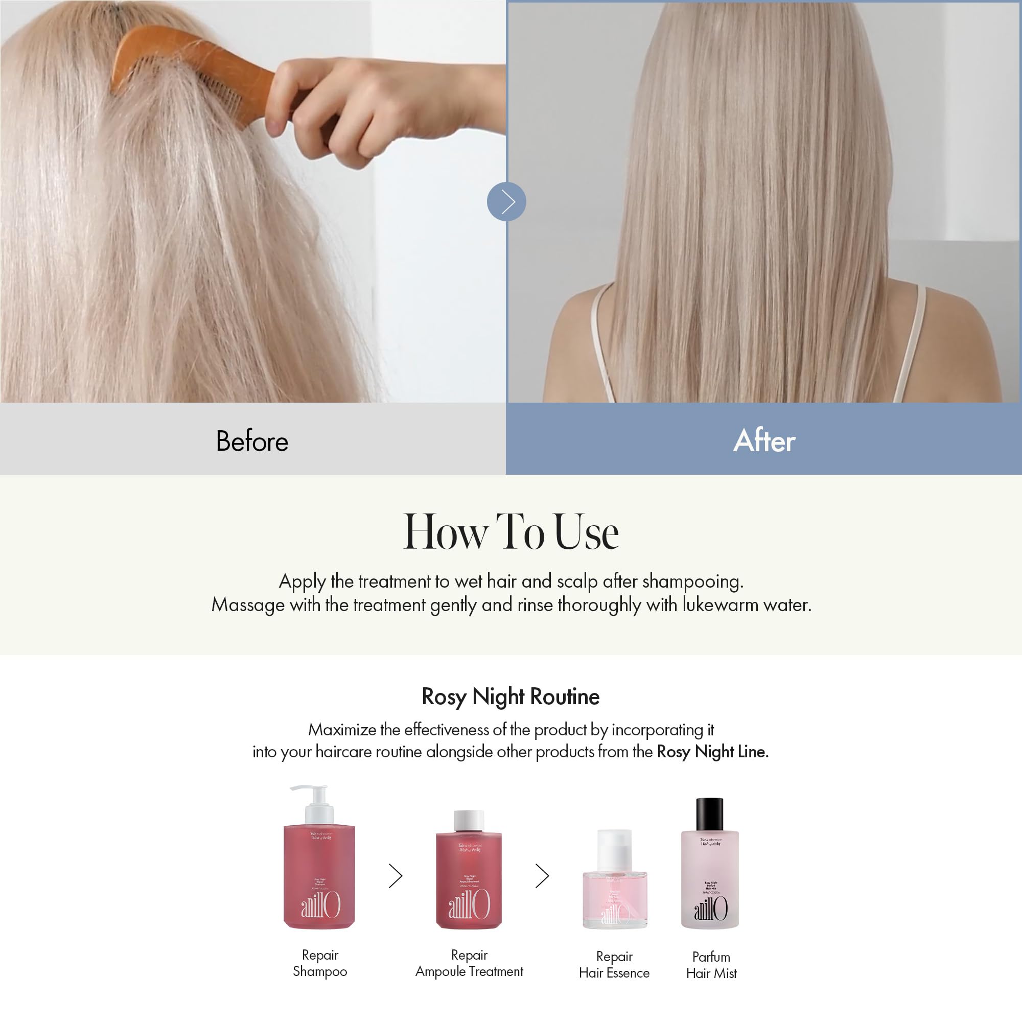 After use, hair feels light, smooth, and revived without greasiness.
