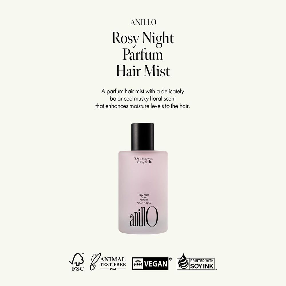 ANILLO Rosy Night mist dispense shows easy daily use and even scent distribution.