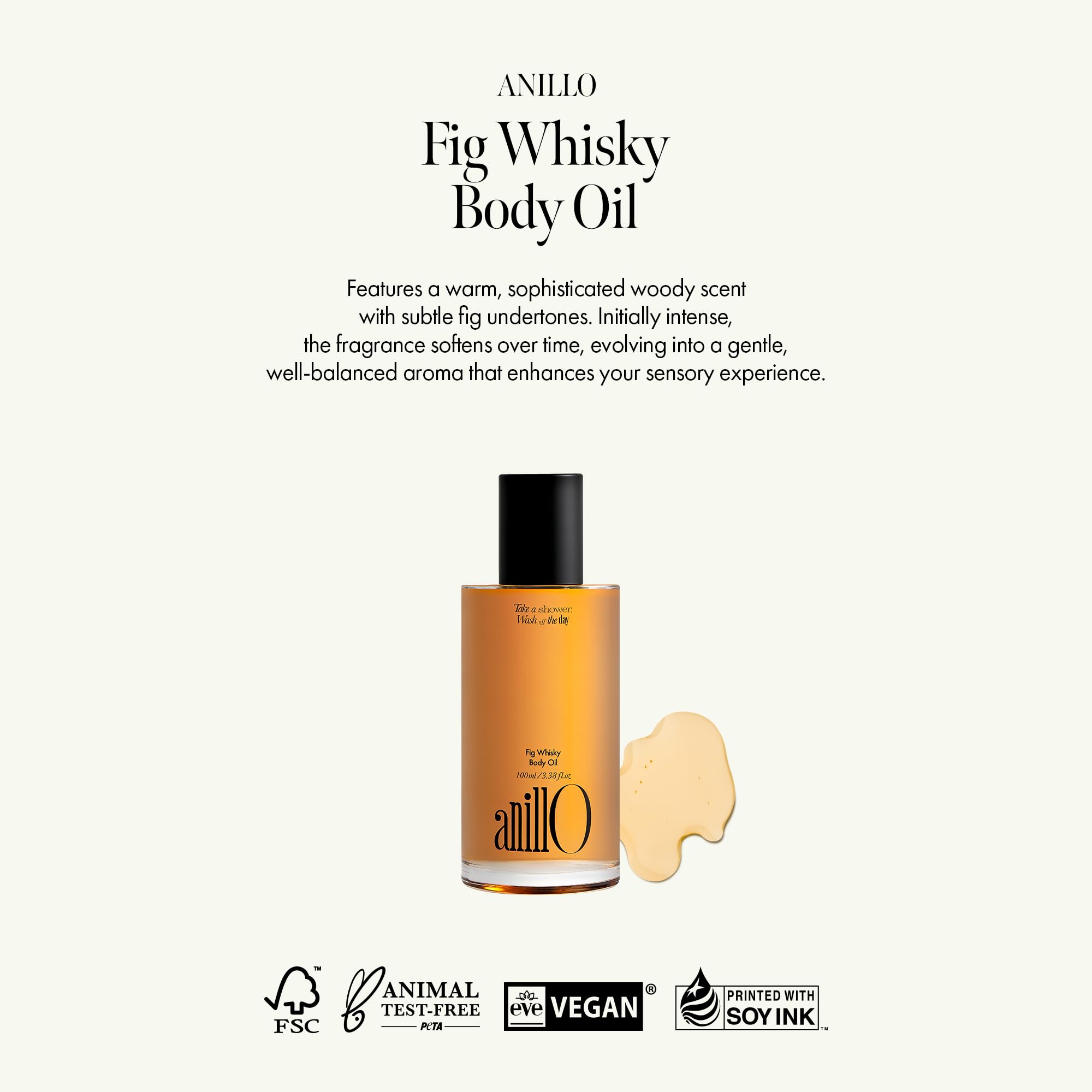 ANILLO silky non-greasy texture shown on skin for fast absorption
