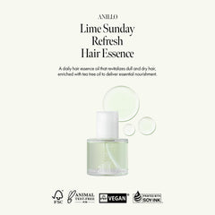 ANILLO Sunday Refresh ingredients green tea visualize soothing scalp antioxidants.