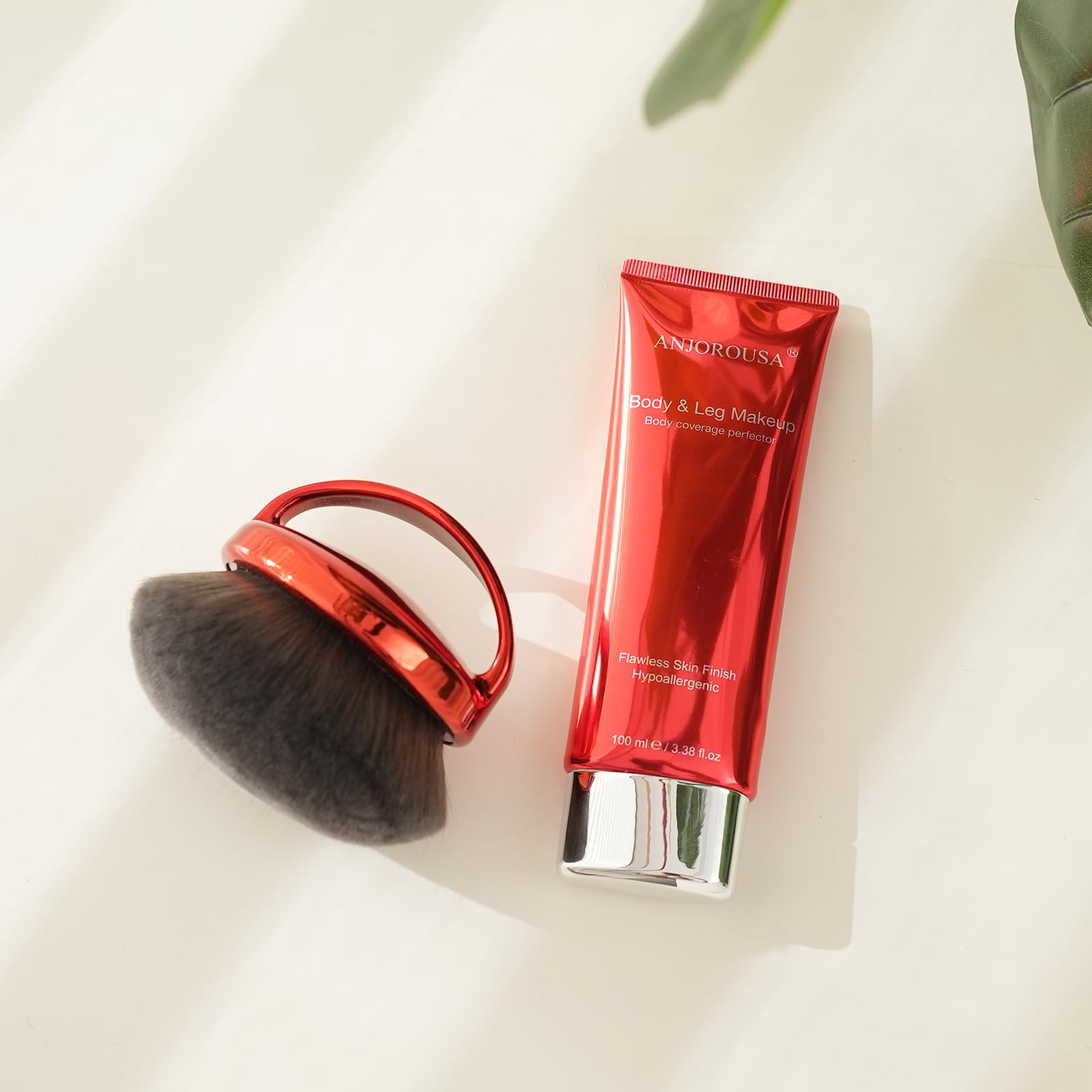 ANJOROUSA packaging demonstrates convenient, on-the-go body makeup solution.