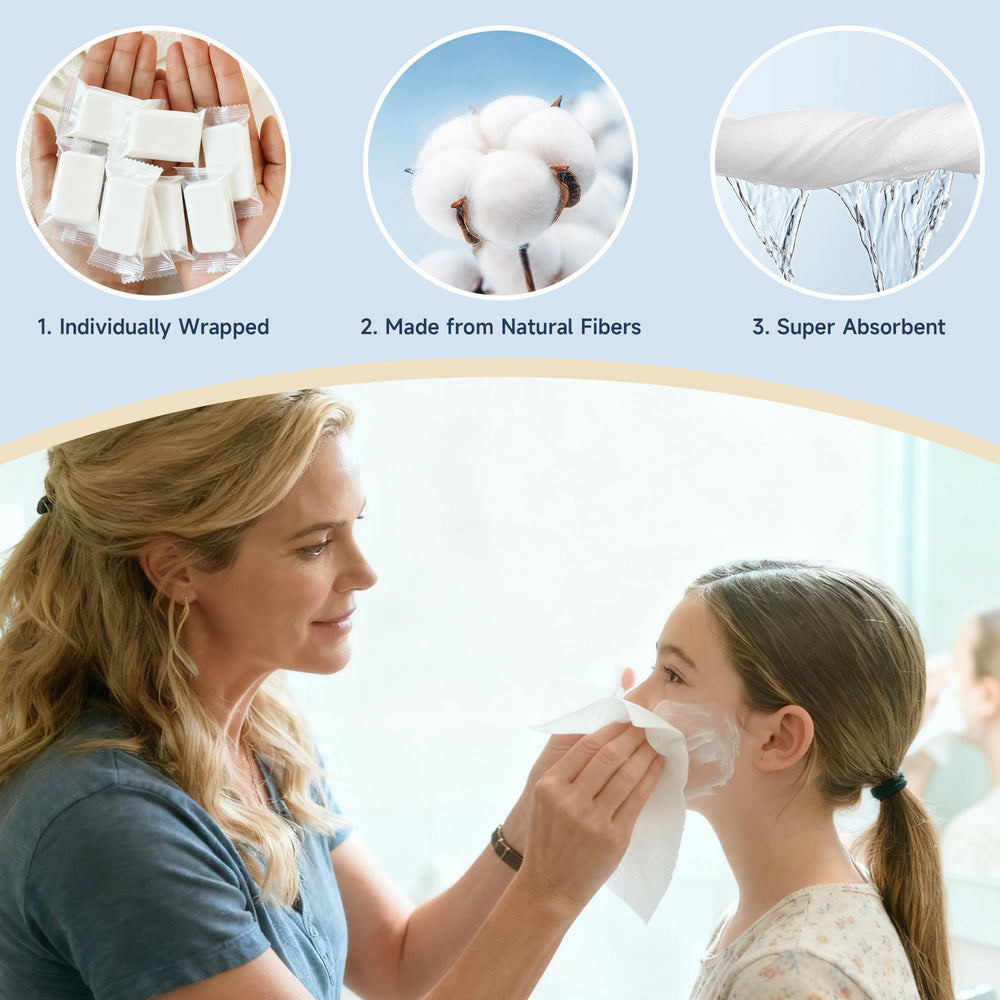 ANKEXIN expanded full-size towel after water activation for quick cleaning.