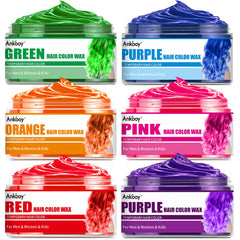 ANKOOY green hair color wax being applied for playful easy-to-wash style