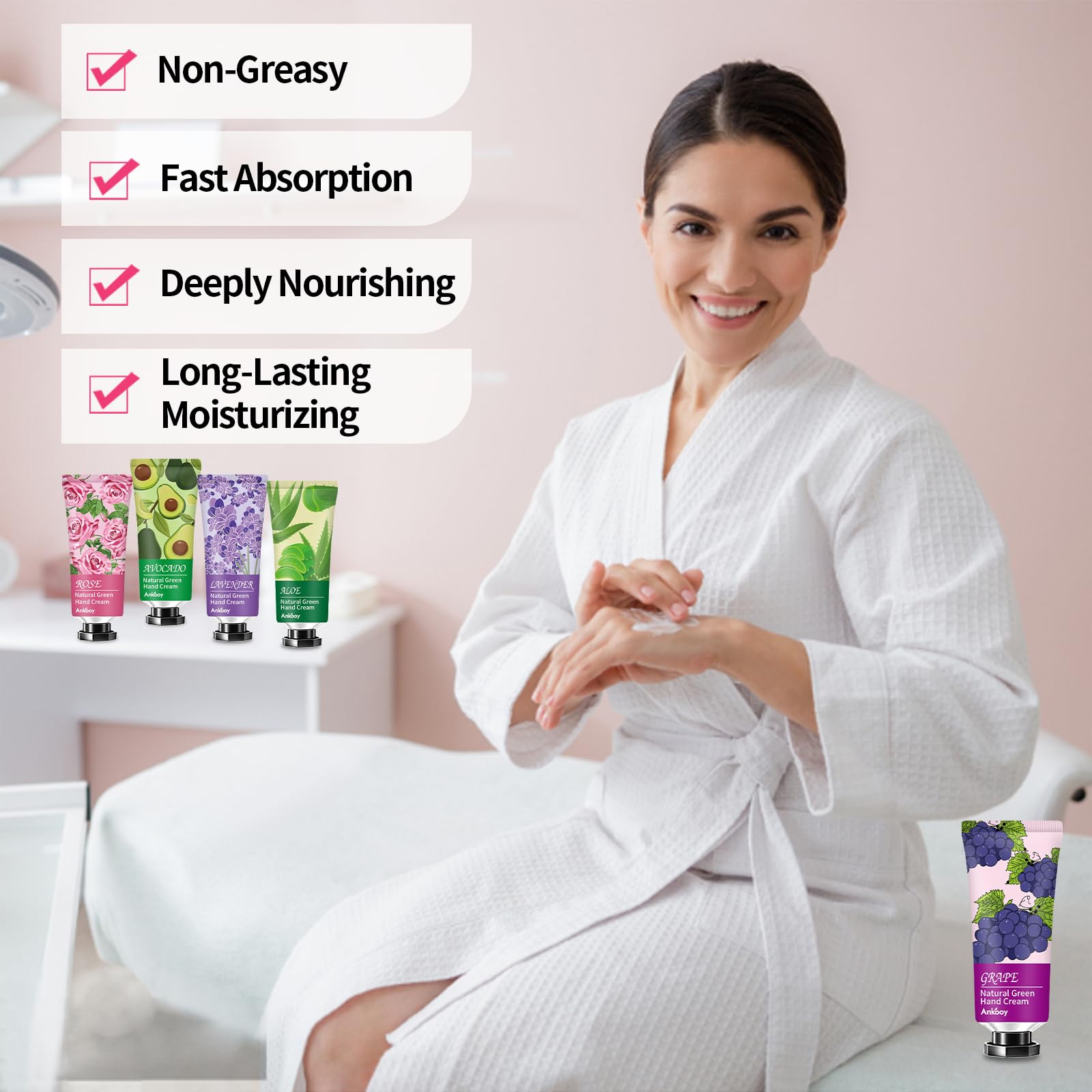 ANKOOY rose-scent hand cream—soothing hydration in compact tube.