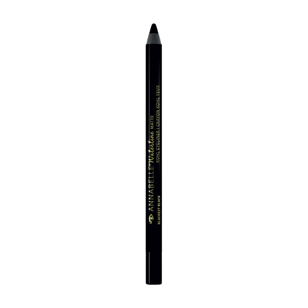 ANNABELLE Waterline Matte Kohl Eyeliner Pencil close-up shows deep black color for all-day definition