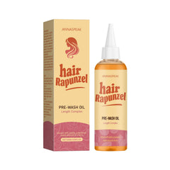 ANNASPEAK Rapunzel hair oil pink grapefruit image highlights nourishing shine for all hair types.