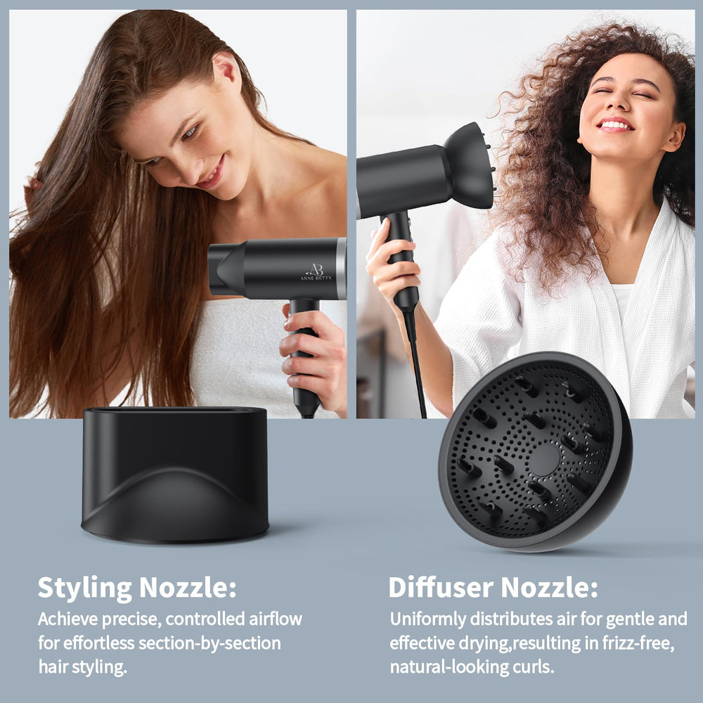 ANNE BETTY ionic hair dryer cool shot button sets your style