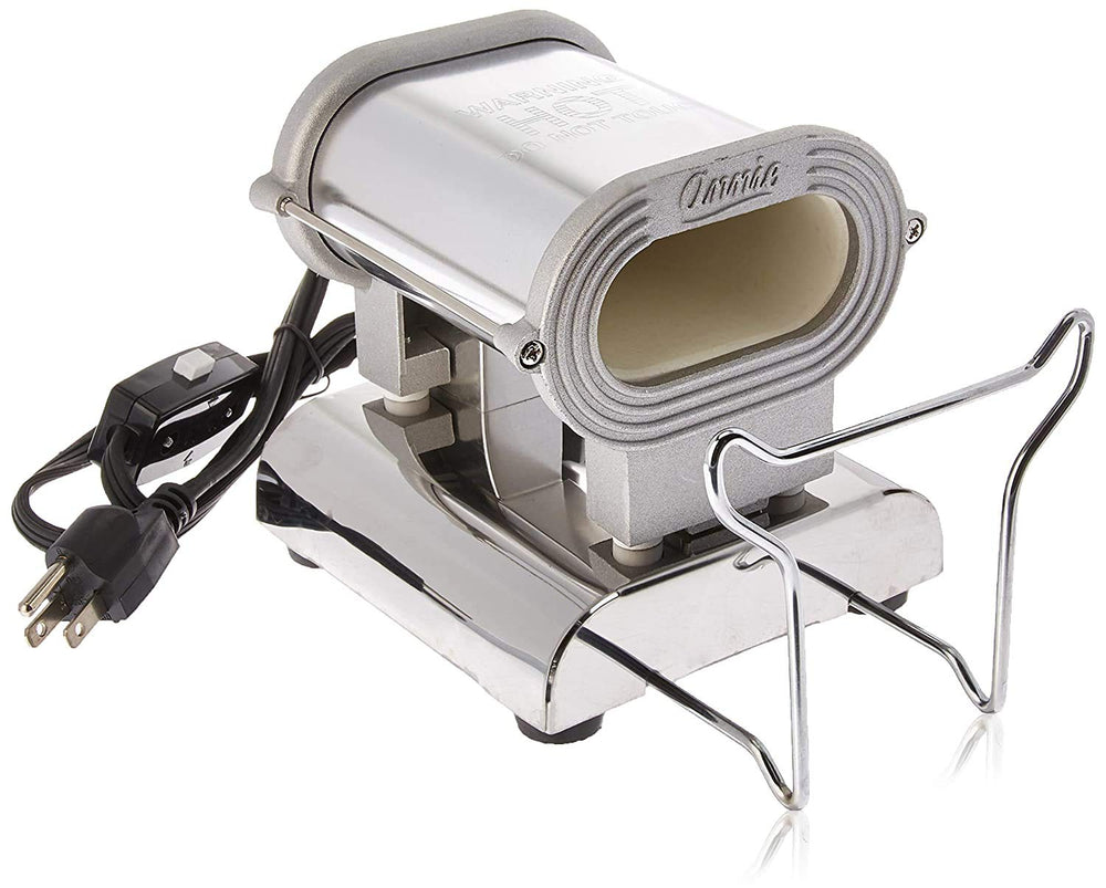 Annie Ceramic Thermal Stove Small front view highlights a compact styling powerhouse for quick sessions.
