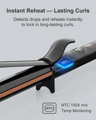 ANNLARY 1-inch curling iron dual voltage for worldwide travel and convenience.