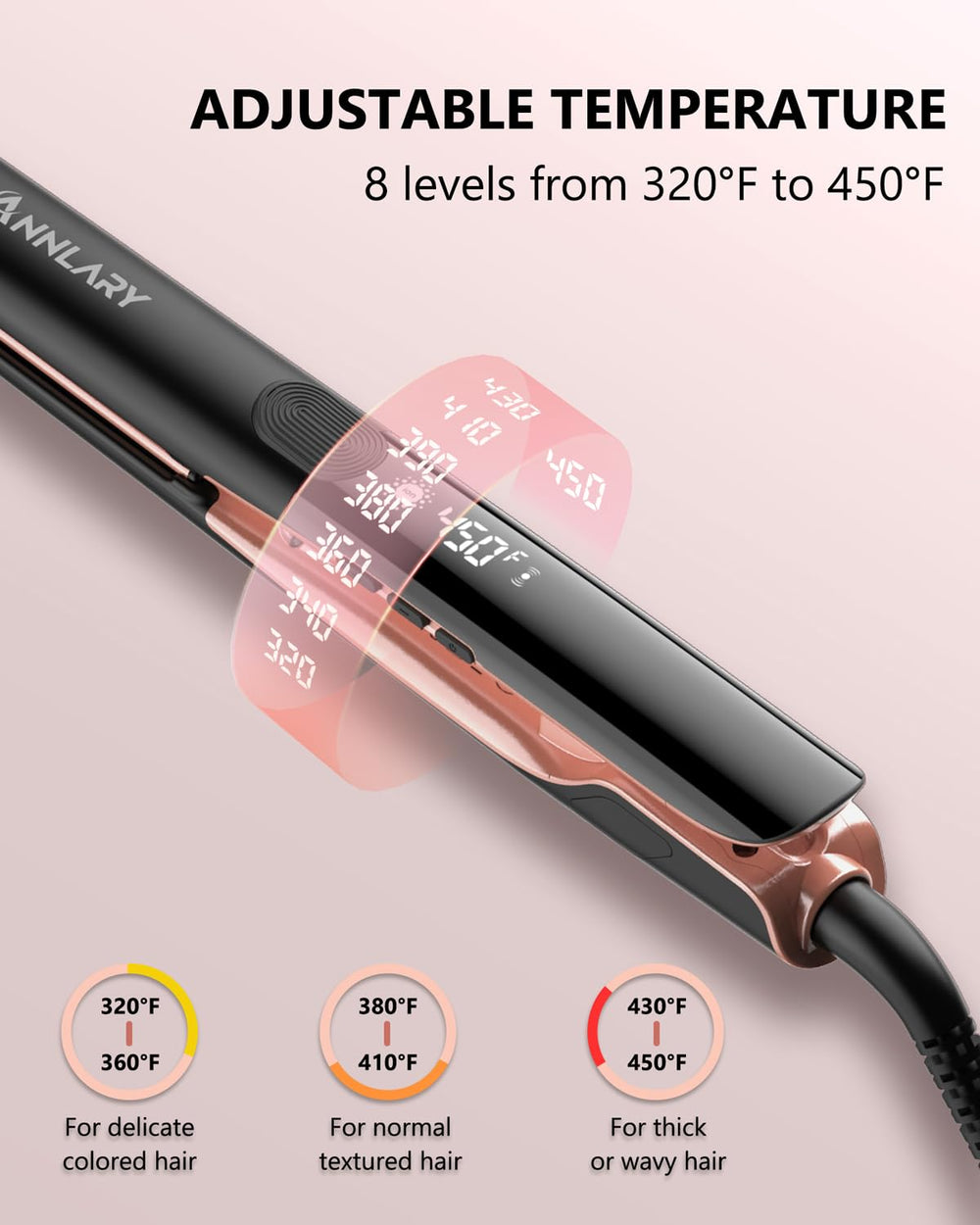 ANNLARY hair-straightener-3d-floating-plates: effortless glide and even heat distribution.