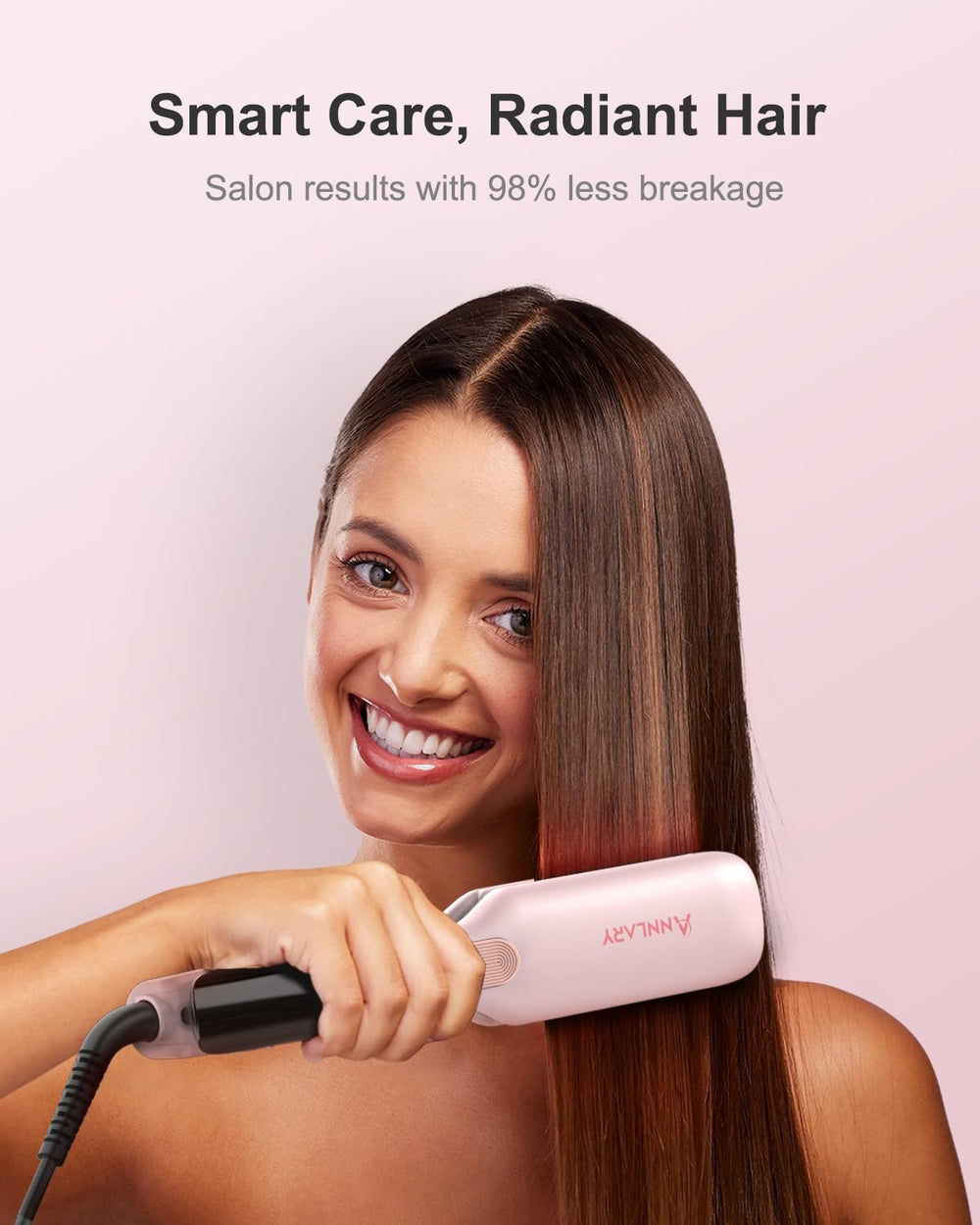 ANNLARY hair straightener LED display helps set the right temperature.
