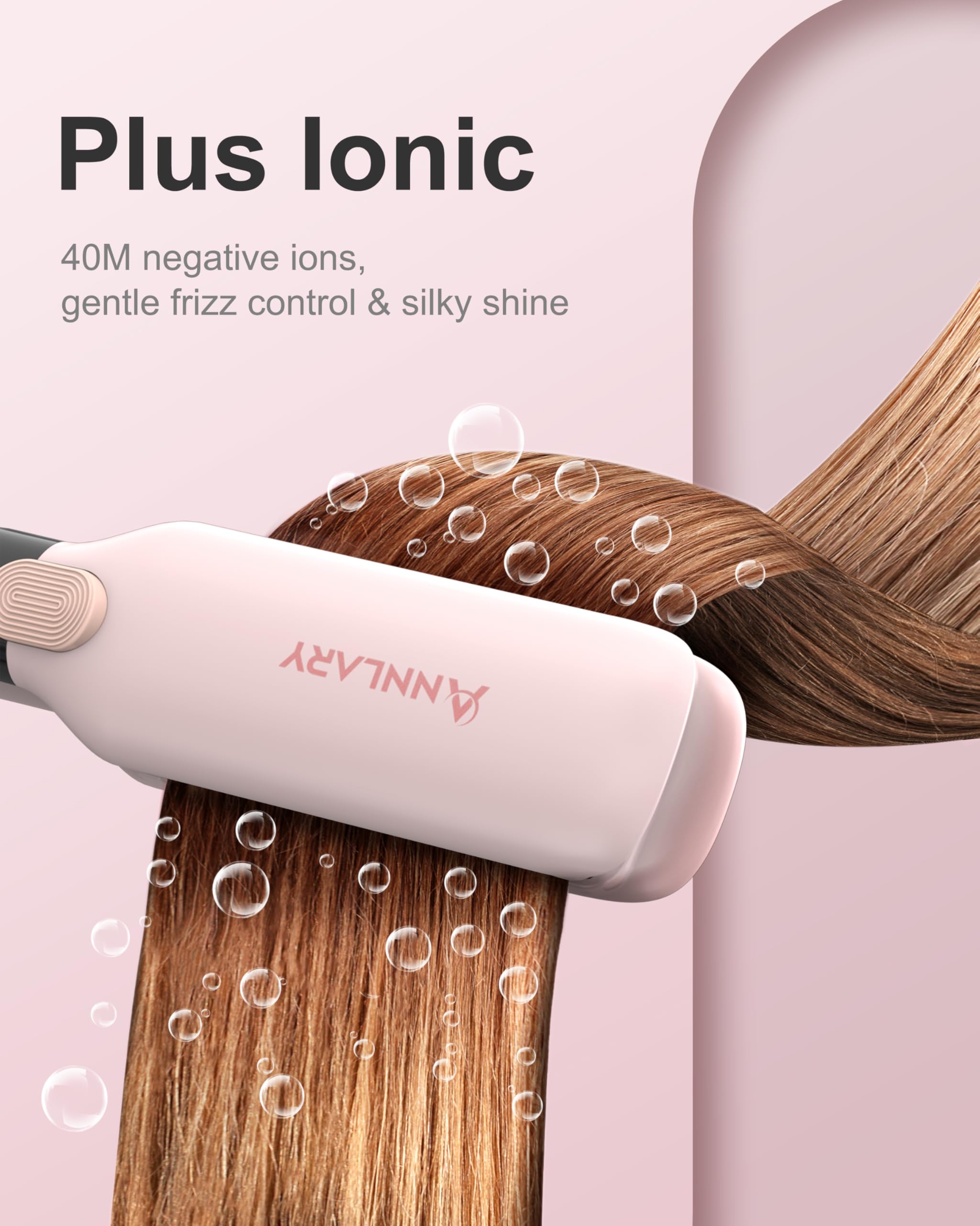 ANNLARY hair straightener PTC-heat-up delivers instant styling results.