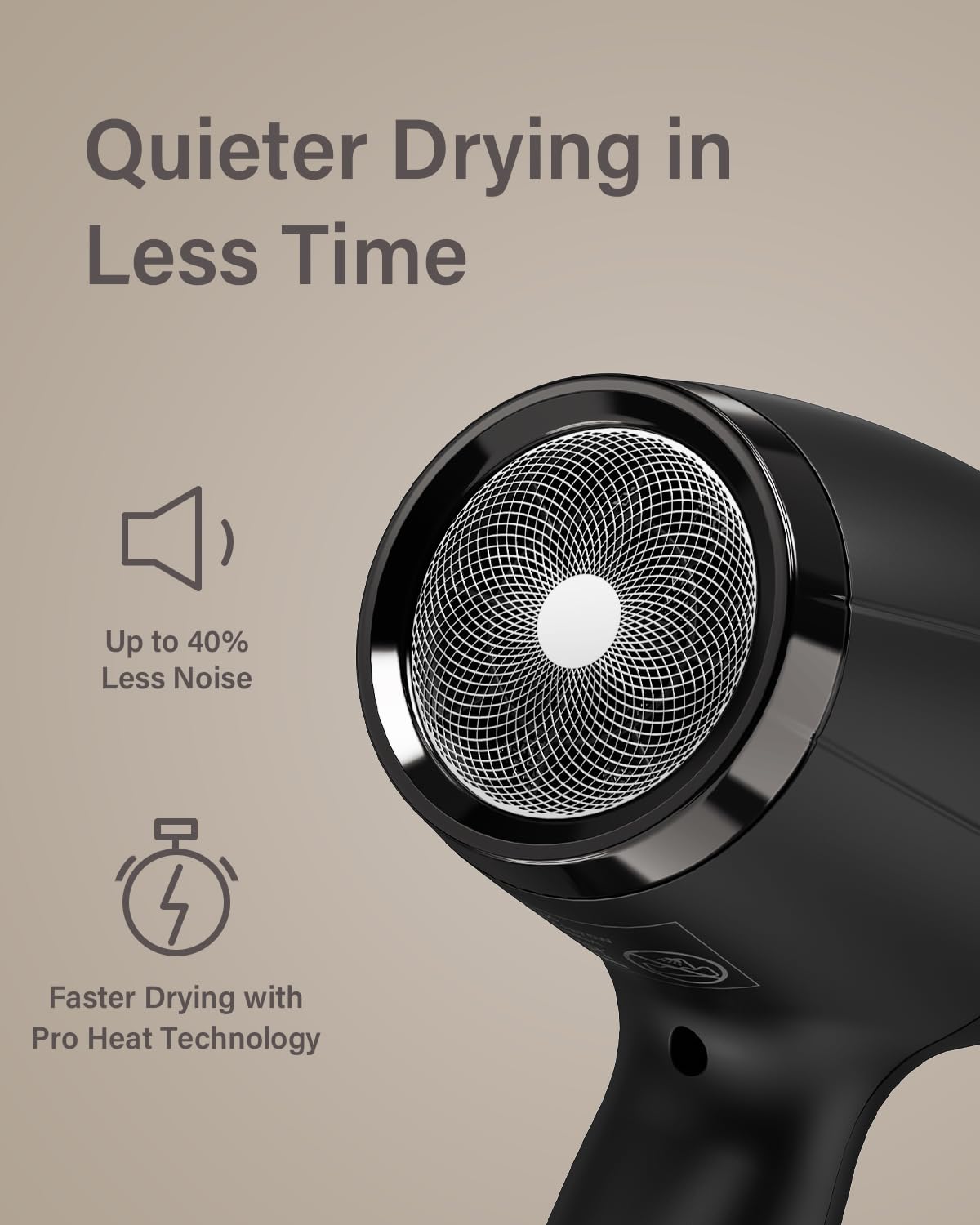 ANNLARY Ionic Hair Dryer detachable back filter enables quick cleaning and longer life.