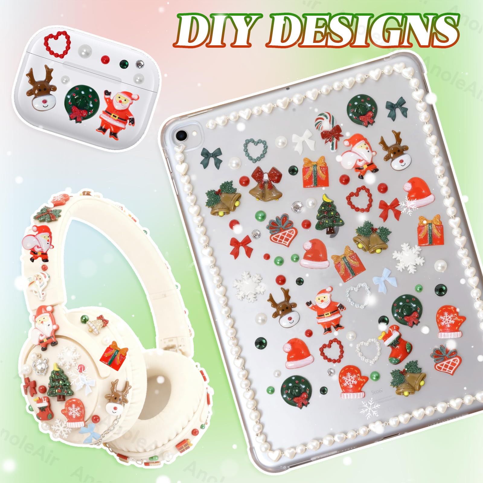 AnoleAir Santa charm close-up demonstrates festive personalization for phone crafts.
