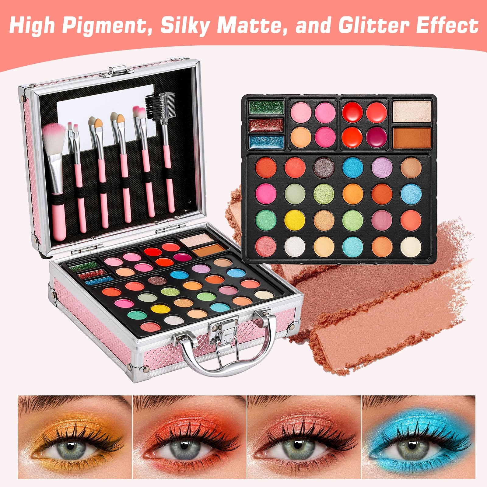 Anpro eyeshadow palette with vibrant colors for tween looks