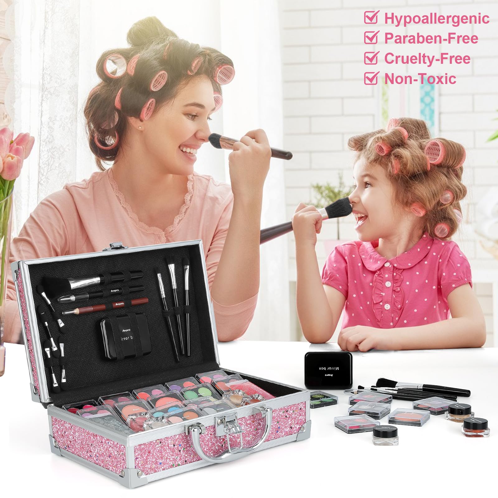 Anpro 28-color eyeshadow palette offers bold and subtle finishes for versatile styles.