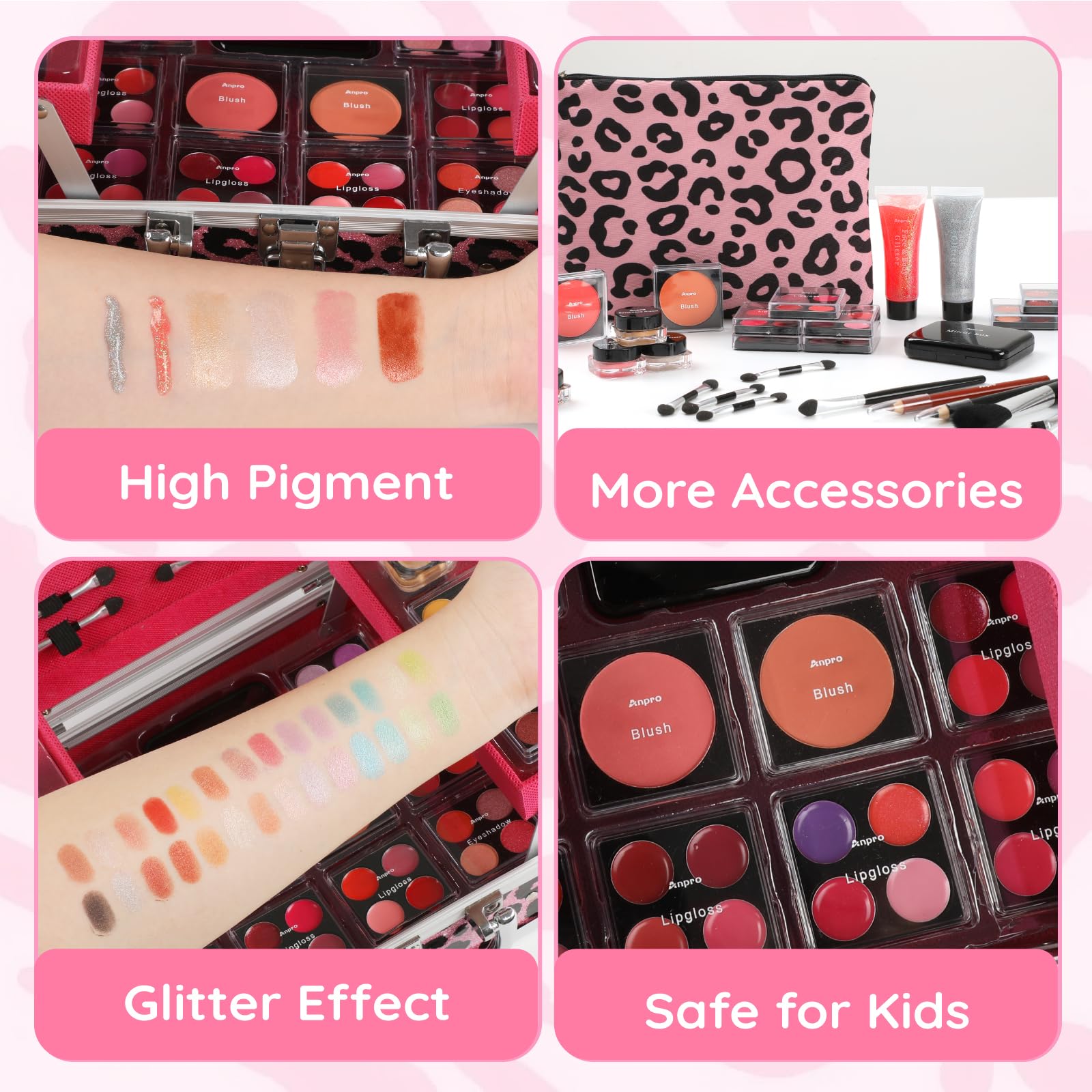 Anpro Leopord eyeshadow palette shows 28 colors for versatile day-to-night looks
